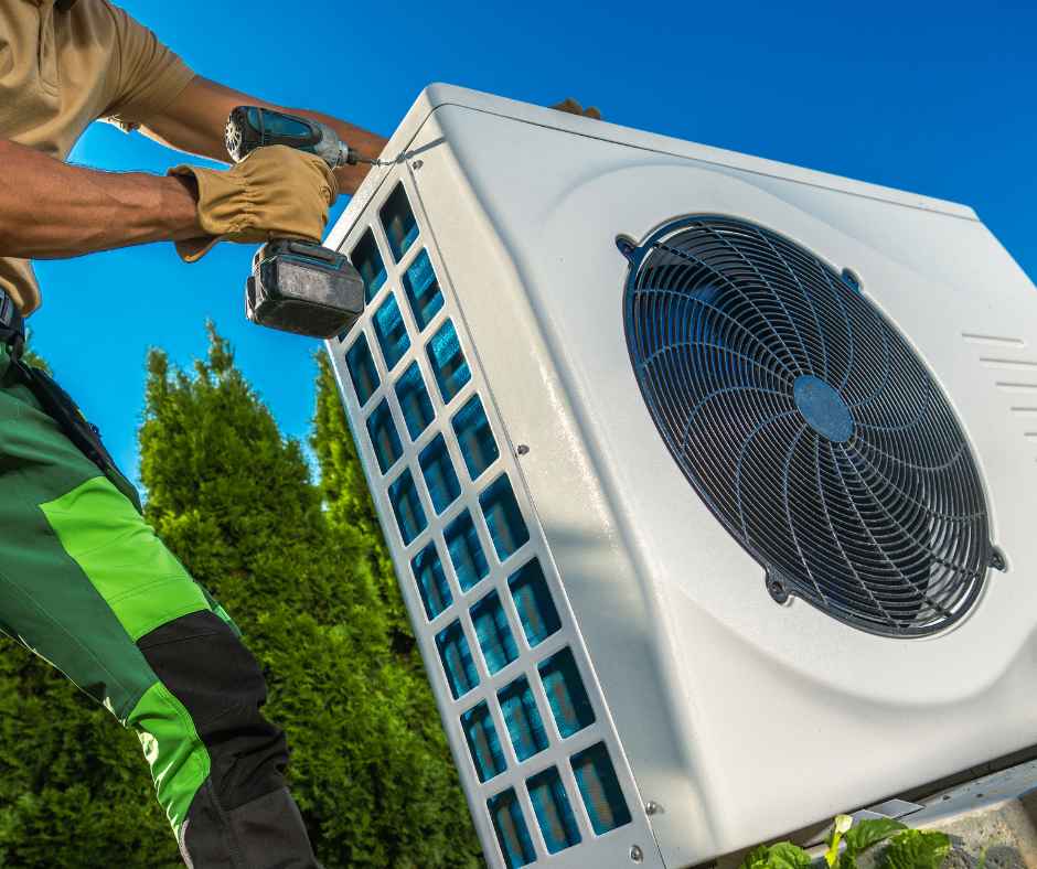 Working on a heat pump